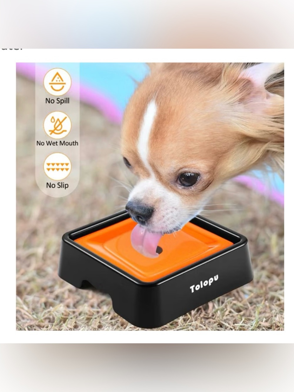 36oz Anti-slip Dog Water Bowl, Slow-Flow Feeder